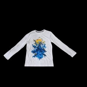 NWT Old Navy's White Longsleeve Tshirt with Blue Dinasours XL Size 14